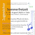 Einladungsplakat für die Sommerfreizeit des Jugenchores in Talle