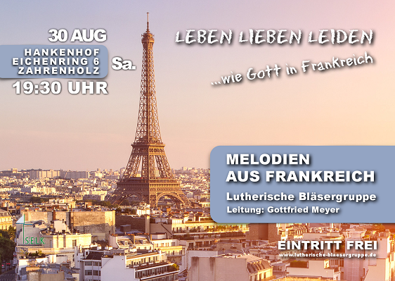 Plakat für das Konzert Melodien aus Frankreich
