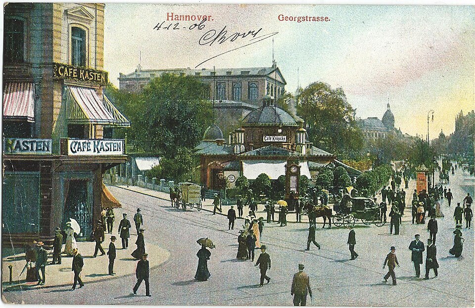 Eine Postkarte des Kröpcke in Hannover im Jahr 1906