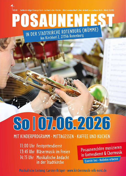 Das Einladungsplakat für das Posaunenfest am 6. Juni in Rotenburg