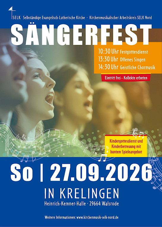 Einladungsplakat f&uuml;r das S&auml;ngerfest in Krelingen