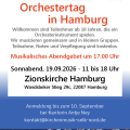 Bild des Einladungsplakates für den Orchestertag in Hamburg Zion